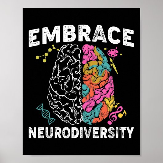 Embrace Neurodiversity ADHD Autismus Bewusstsein Poster (Vorne)