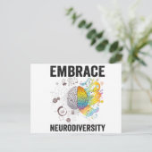 Embrace Neurodiversity Adhd Awareness Giftneurodiv Postkarte (Stehend Vorderseite)