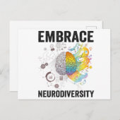 Embrace Neurodiversity Adhd Awareness Giftneurodiv Postkarte (Vorne/Hinten)