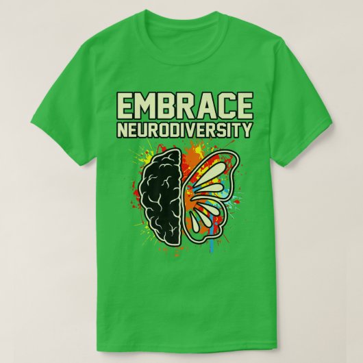 Embrace Neurodiversity ADHD Awareness Orange Ribbo T-Shirt (Design vorne)