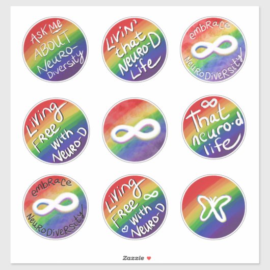 Embrace Neurodiversity Aufkleber (Blatt)
