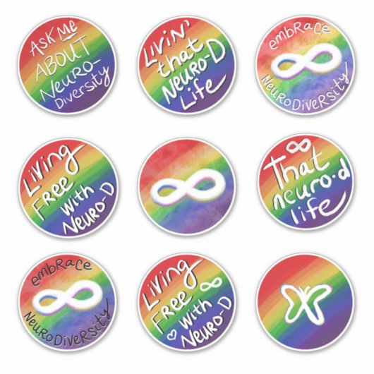 Embrace Neurodiversity Aufkleber (Vorderseite)