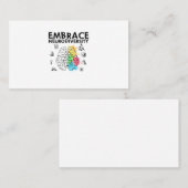 Embrace Neurodiversity Autism Awareness Visitenkarte (Vorne/Hinten)