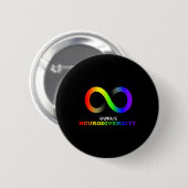 Embrace Neurodiversity Autismus Asd Add Rainbow In Button (Vorne & Hinten)