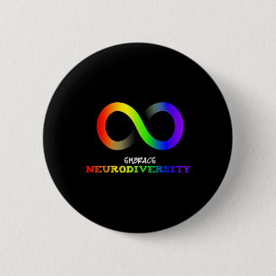 Embrace Neurodiversity Autismus Asd Add Rainbow In Button