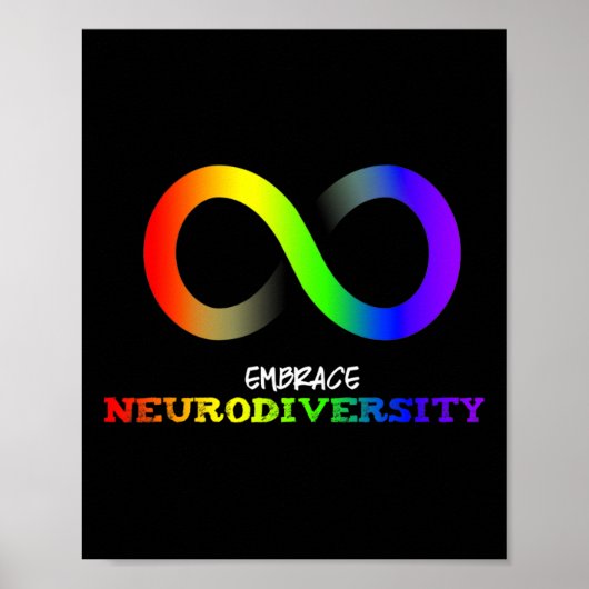 Embrace Neurodiversity Autismus Asd Add Rainbow In Poster (Vorne)