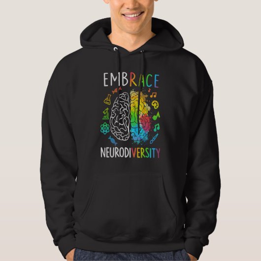 Embrace Neurodiversity Brain Autism Awareness Puzz Hoodie (Vorderseite)