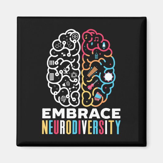 Embrace Neurodiversity-Design für eine Autismus-Aw Magnet (Vorne)