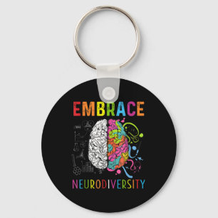 Embrace Neurodiversity-Gehirn Embrace Adhd Autismu Schlüsselanhänger