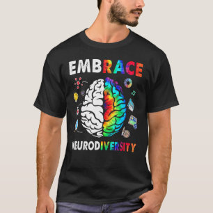 Embrace Neurodiversity Gehirn Embrace ADHD Autismu T-Shirt