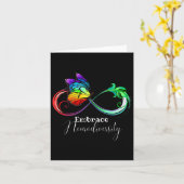 Embrace Neurodiversity Rainbow Infinity Butterfly Karte (Gelbe Blume)