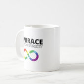 Embrace Neurodiversity - Rainbow Infinity Symbol Kaffeetasse (Vorderseite Links)