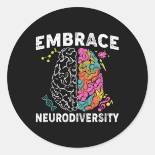 Embrace Neurodiversity und Autismus Bewusstsein Runder Aufkleber