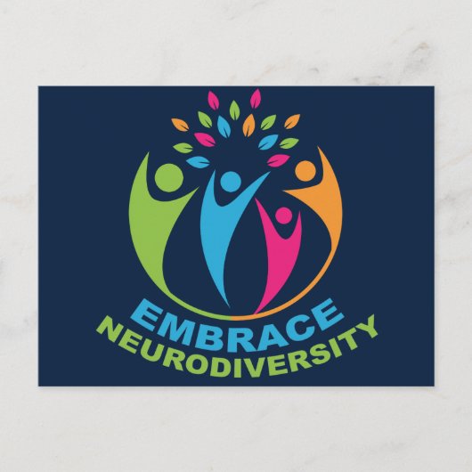 Embrace Neuroversity Autismus Spectrum farbenfroh Postkarte (Vorderseite)