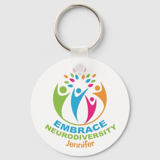 Embrace Neuroversity Autismus Spectrum farbenfroh Schlüsselanhänger (Rückseite)