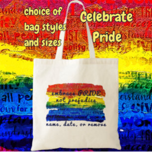 Embrace PRIDE nicht Prejudice Rainbow Art Tragetasche