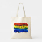 Embrace PRIDE nicht Prejudice Rainbow Art Tragetasche (Rückseite)