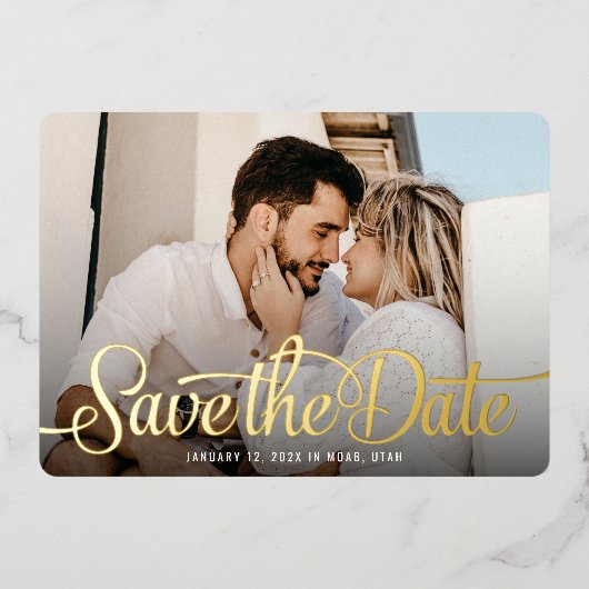 Embrace Save the Date Foil Einladung (Vorderseite)