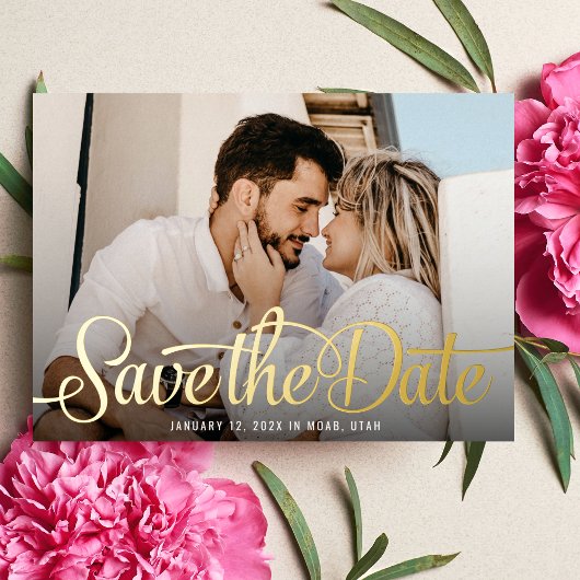 Embrace Save the Date Foil Einladung