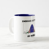 Embrace-Statistik ist eine normale Bell Curve-Anwe Zweifarbige Tasse (Vorderseite Links)