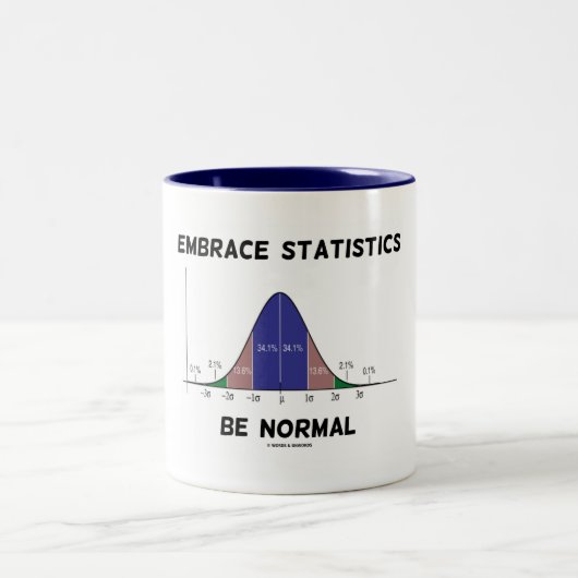 Embrace-Statistik ist eine normale Bell Curve-Anwe Zweifarbige Tasse (Mittel)