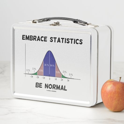 Embrace-Statistiken sind normale Bell-Curve-Spaß Metall Brotdose (Beispiel)