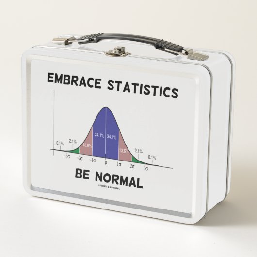 Embrace-Statistiken sind normale Bell-Curve-Spaß Metall Brotdose (Vorderseite)
