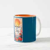 Embrace the Day Sunny Floral Mug Zweifarbige Tasse (VorderseiteRechts)