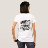 Embrace the Journey Ahead Boho Floral Typografie T-Shirt (Schwarz voll)