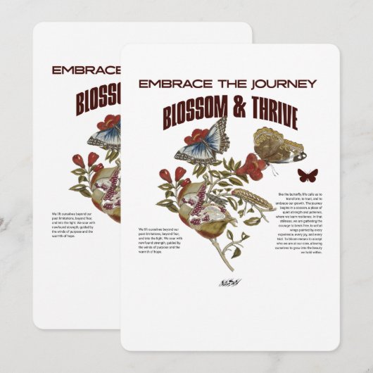 Embrace the Journey Blossom & Thrive for Self Grow Einladung (Vorne/Hinten)