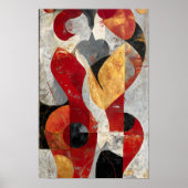 Embrace Them – Modern Silhouette Lovers Art in Red Poster (Vorne)