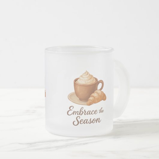 Embrace This Season Frosted Mug – Cozy Cocoa Café Mattglastasse (VorderseiteRechts)