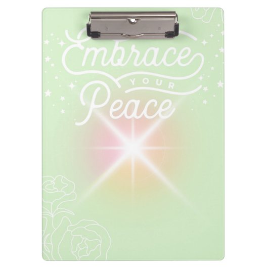 "Embrace you Peace" school/office clipboard Klemmbrett (Vorderseite)