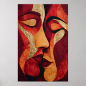 Embrace You – Romantic Couple Kiss Abstract Art Poster (Vorne)
