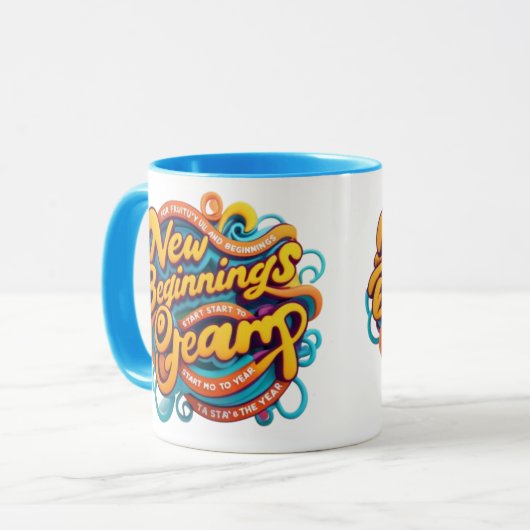 "Embrace your big dreams with every sip. New Begin Tasse (Vorderseite Links)