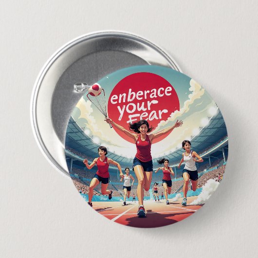 Embrace Your Fee - kawaii Motivierend Runner Button (Vorne & Hinten)