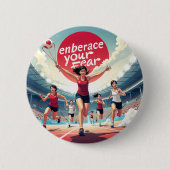 Embrace Your Fee - kawaii Motivierend Runner Button (Vorderseite)