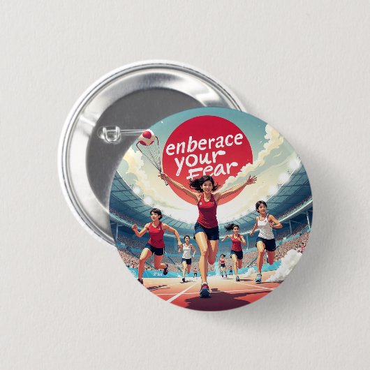 Embrace Your Fee - kawaii Motivierend Runner Button (Vorne & Hinten)