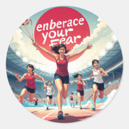 Embrace Your Fee - kawaii Motivierend Runner Runder Aufkleber