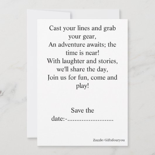 Embrace Your Fishing Disorder Einladung (Rückseite)