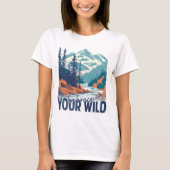 "Embrace your Wild" Retro-Bergwelt T-Shirt (Vorderseite)