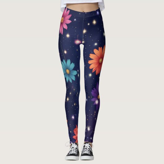Embran jedes Petal mit Blume Design Leggins (Vorderseite)