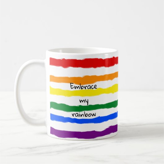 Embraphieren des benutzerdefinierten Regenbogentex Kaffeetasse (Links)