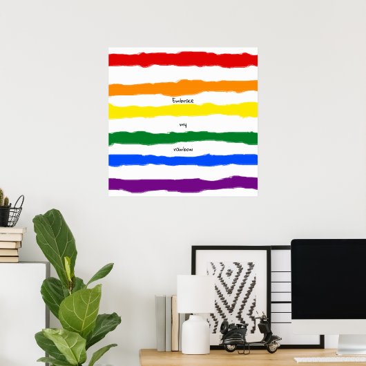 Embraphieren des benutzerdefinierten Regenbogentex Poster (Heimbüro)