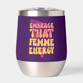 Embras, dass weibliche Energie stemless Wine Tumbl