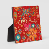 Embrase Inspirational Herz floral Hübsch Red Fotoplatte (Vorderseite)