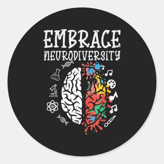 Embrase Neurodiversity Autismus Bewusstsein ASD Me Runder Aufkleber (Vorderseite)