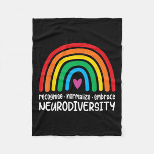 Embrase Neurodiversity Rainbow Autismus Bewusstsei Fleecedecke