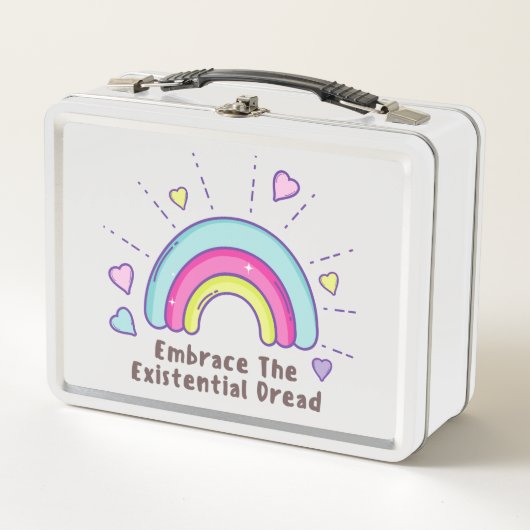 Embrase the Existential Dread Funny Metal Lunchbox (Vorderseite)