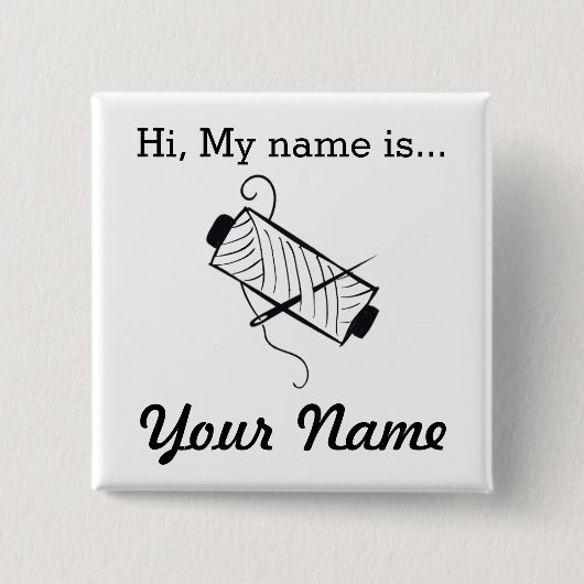 Embroidere Party Name Tag Button (Vorderseite)